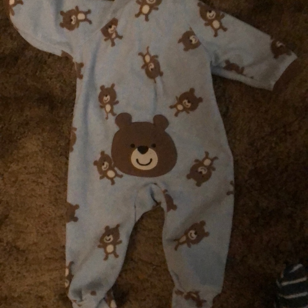 two NB carters fleece footie pajamas - Picture 4 of 6
